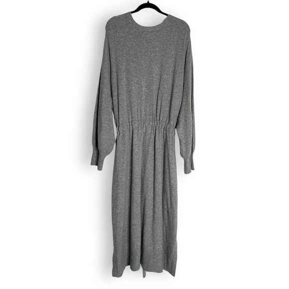 Ava & Viv Grey Cozy Knit V Neck Belted Midi Sweater dress NWOT Sz 3X - Picture 4 of 4